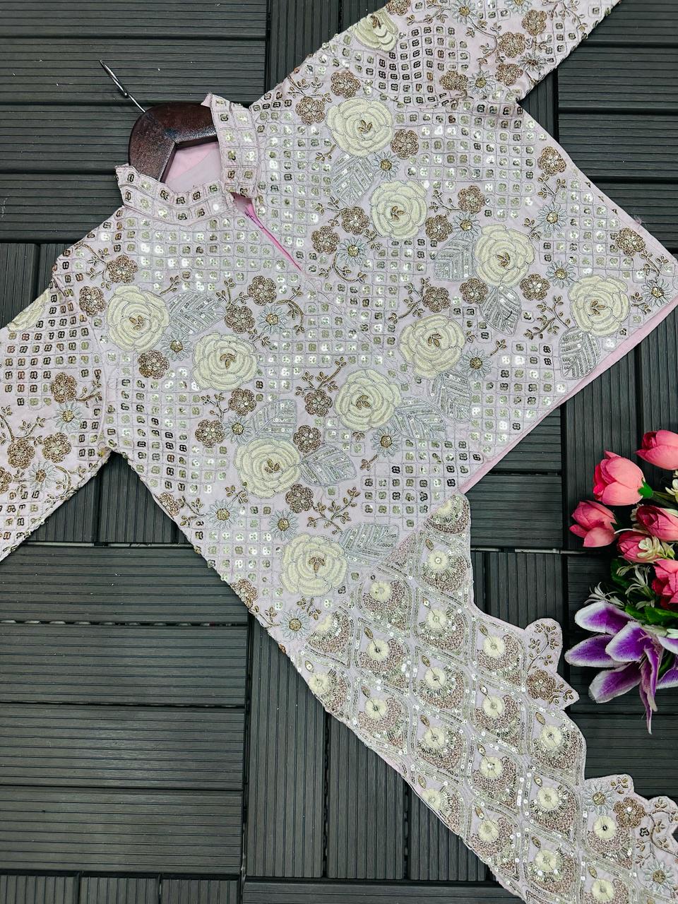 Embroidery cording work