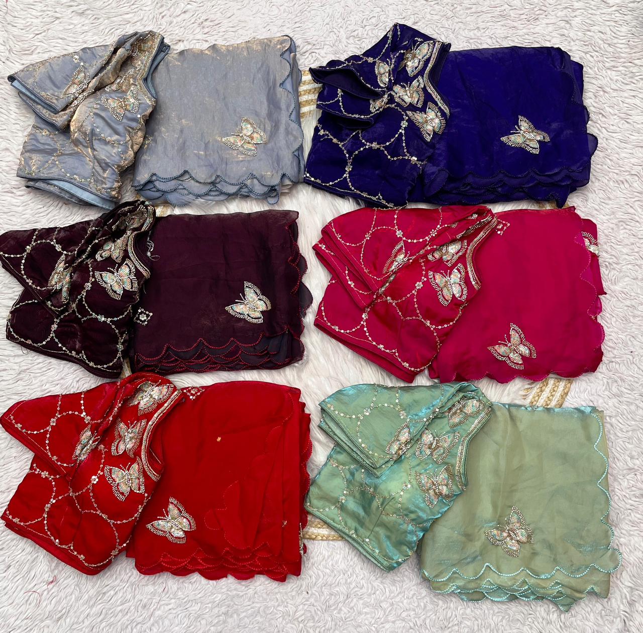 Fandy sattin Fabric With  Brits  Work👕