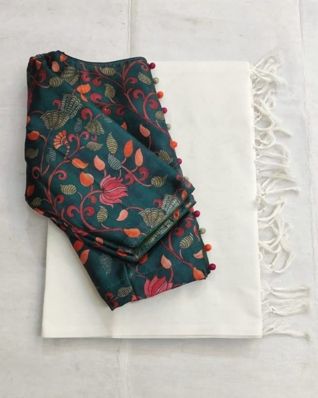 SUPER HIT KALAMKARI EKKAT PRINT READY MADE BLOUSE SAREEE