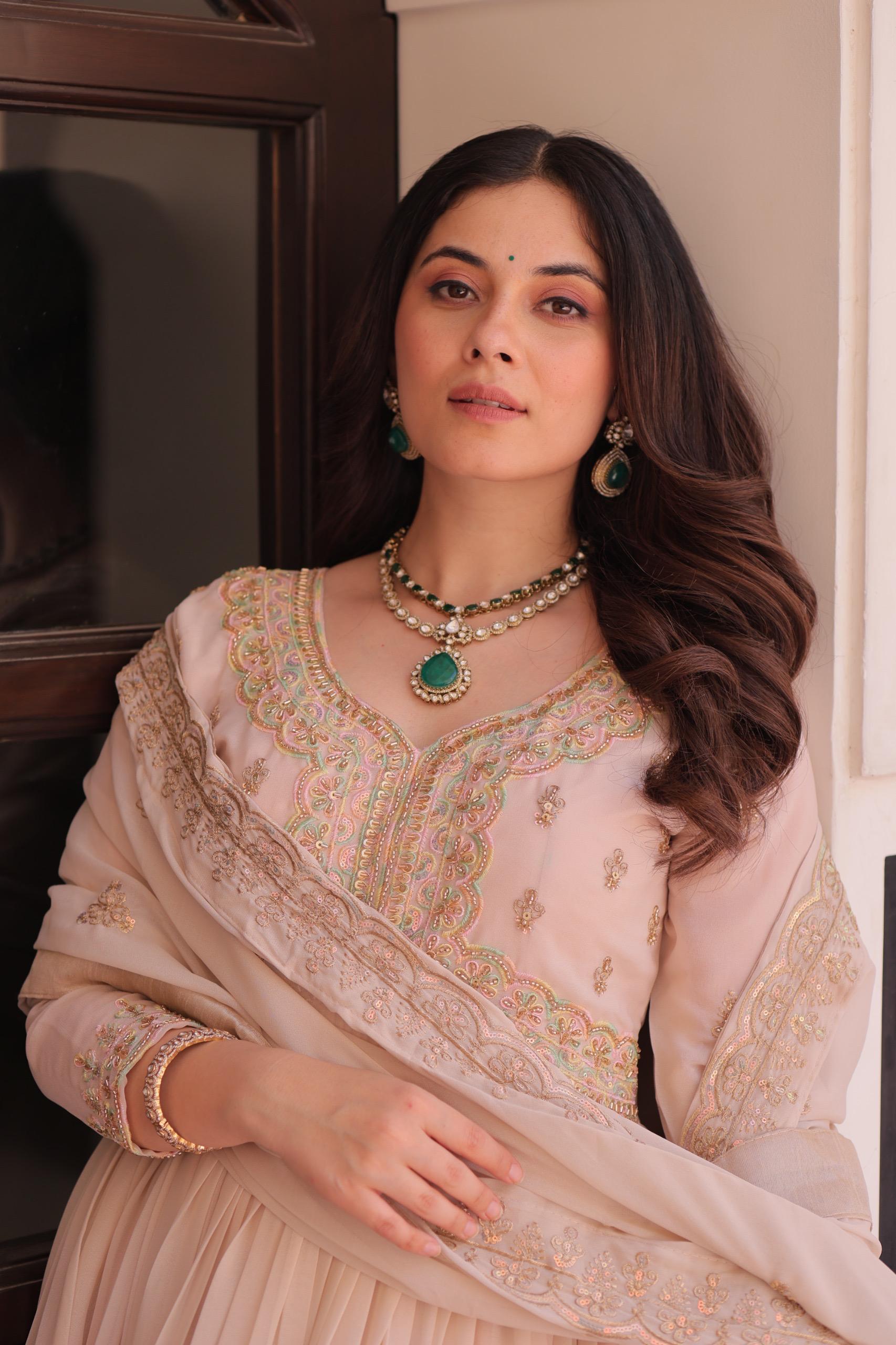 Star Georgette With Beads & Sequins Multi Embroidered work Gown-Duppata Collection