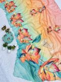 Chiffon floral digital print Saree