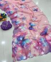 Chiffon floral digital print Saree