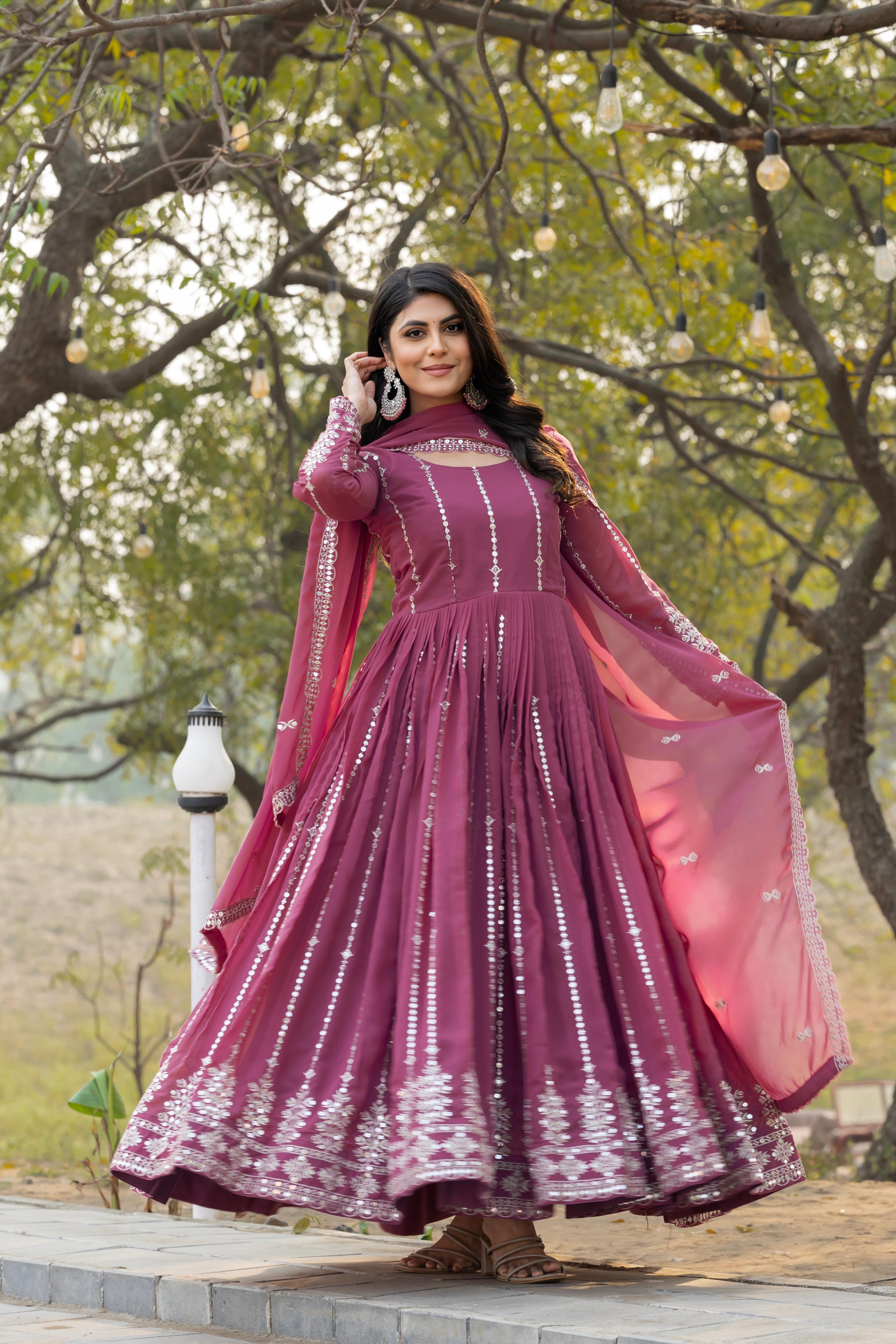 Fox Georgette Heavy sequence Embroidery Gown